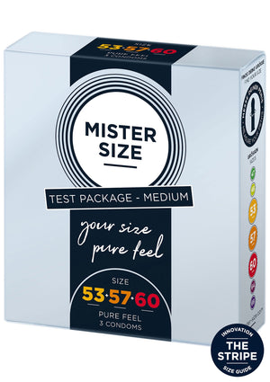 Préservatifs Mister Size 53-57-60 mm - assortiment de 3 tailles