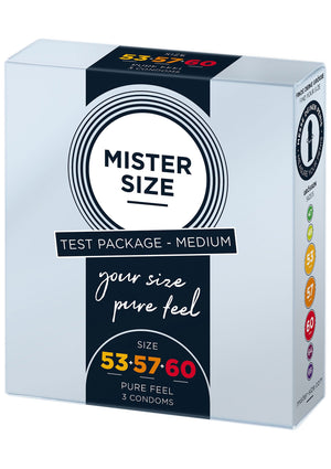Préservatifs Mister Size 53-57-60 mm - assortiment de 3 tailles