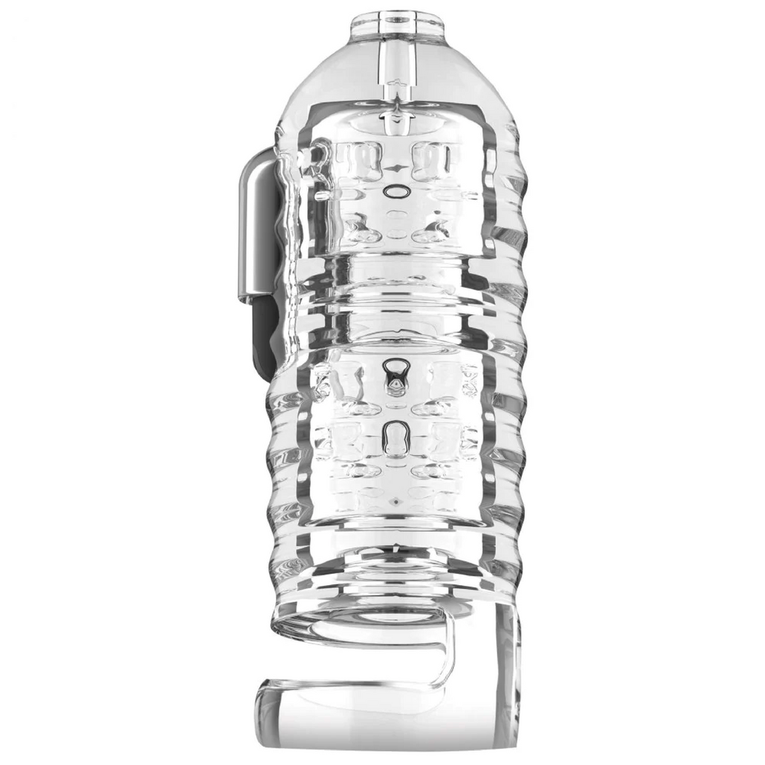 Masturbateur TPE Milker avec sangle à boules - Transparent