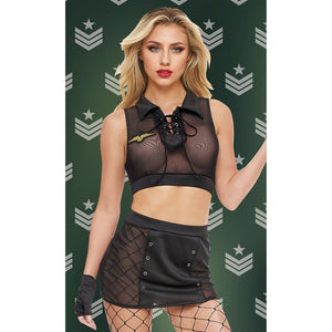 BACI LINGERIE SERGEANT SEDUCTION SET BLACK,  OS