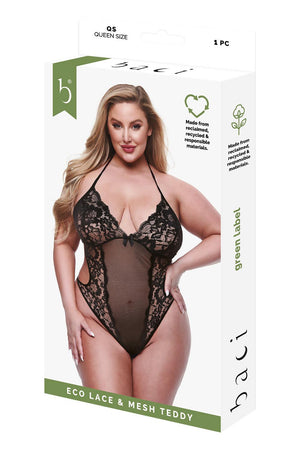 BACI ECO LACE AND MESH TEDDY BLACK, QS