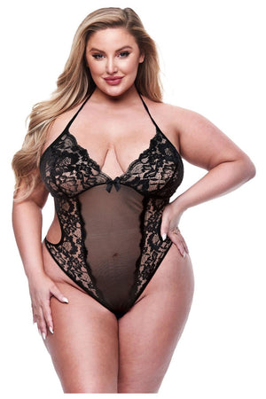 BACI ECO LACE AND MESH TEDDY BLACK, QS