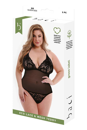 BACI ECO LACE AND MESH TEDDY BLACK, QS