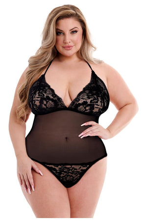 BACI ECO LACE AND MESH TEDDY BLACK, QS