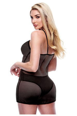 BACI 2 PCS. ECO CHEMISE AND PANTY SET BLACK, S/M
