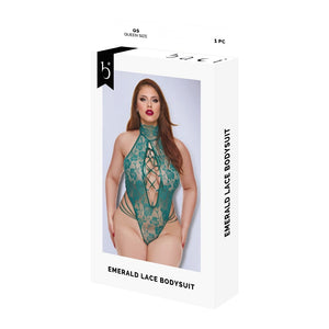 BACI LINGERIE EMERALD LACE BODYSUIT GREEN, QS