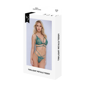 BACI LINGERIE TWILIGHT PETALS TEDDY GREEN, S/M