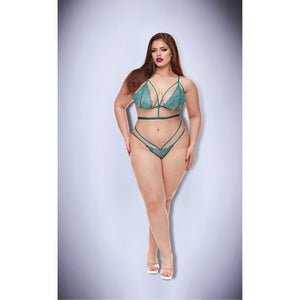 BACI LINGERIE TWILIGHT PETALS TEDDY GREEN, QS