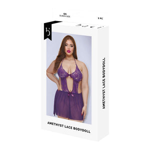 BACI LINGERIE AMETHYST LACE BABYDOLL PURPLE, QS