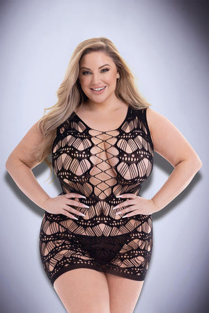 BACI CORSET FRONT LACE MINI DRESS BLACK, QS