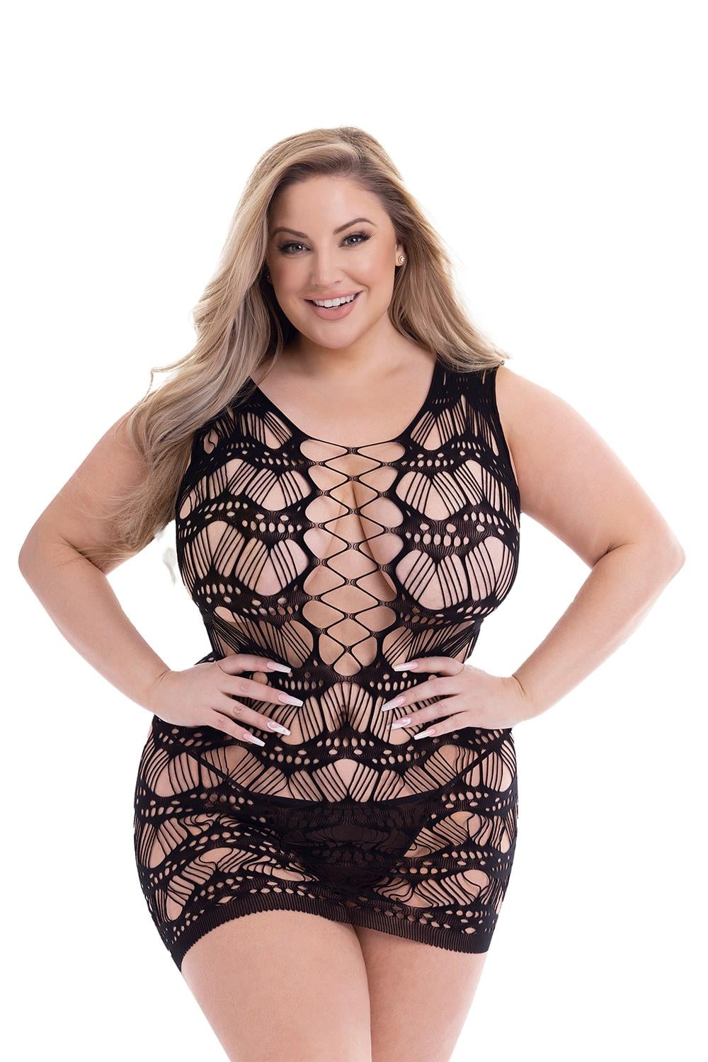 BACI CORSET FRONT LACE MINI DRESS BLACK, QS
