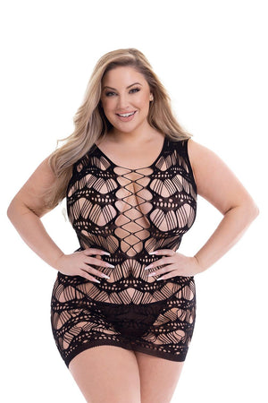 BACI CORSET FRONT LACE MINI DRESS BLACK, QS