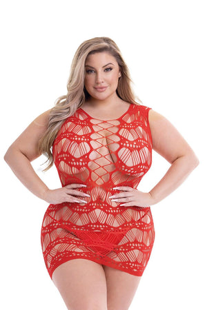 BACI CORSET FRONT LACE MINI DRESS RED, QS