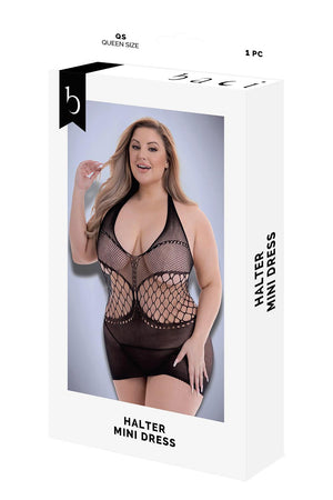 BACI HALTER MINI DRESS BLACK, QS