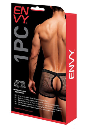 ENVY SNAP DOWN MESH BOXER BRIEF BLACK, L/XL