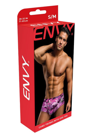 ENVY CAMO TRUNKS WITH DOG TAG PINK, L/XL