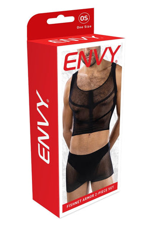 ENVY FISHNET ARMOR 2 PIECE SET BLACK, OS