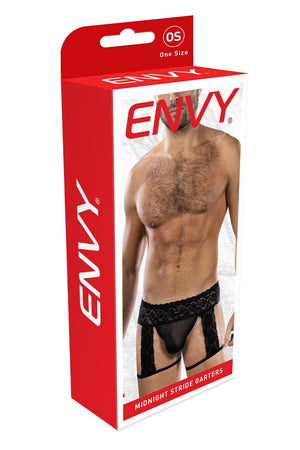 ENVY MIDNIGHT STRIDE GARTERS BLACK, OS