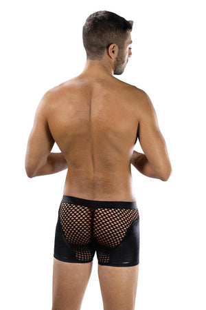 ENVY SHEER CONTRAST BOXER BRIEFS BLACK, OS