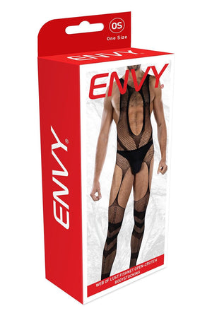 ENVY WEB OF LUST FISHNET OPEN CROTCH BODYSTOCKING, OS