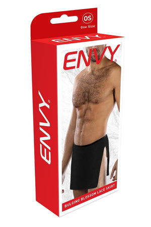 ENVY BULGING BLOSSOM LACE SKIRT BLACK, OS