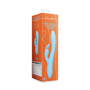 Vibromasseur en silicone ultra doux à nervures - Bleu glaciaire