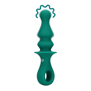 Vibrateur anal en forme de pion - Plume de paon