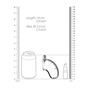 Modèle 15 Chastity Cock Cage avec Urethral Sounding - 3,5 / 9 cm