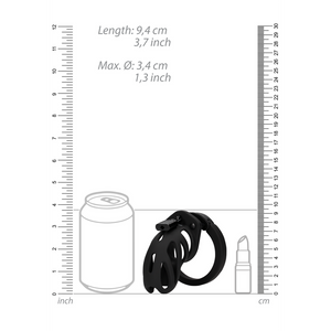 Modèle 24 - Cage de chasteté - 3,5'' / 9 cm - Noir