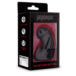 Modèle 27 - Cage de chasteté en silicone ultra doux - Noir