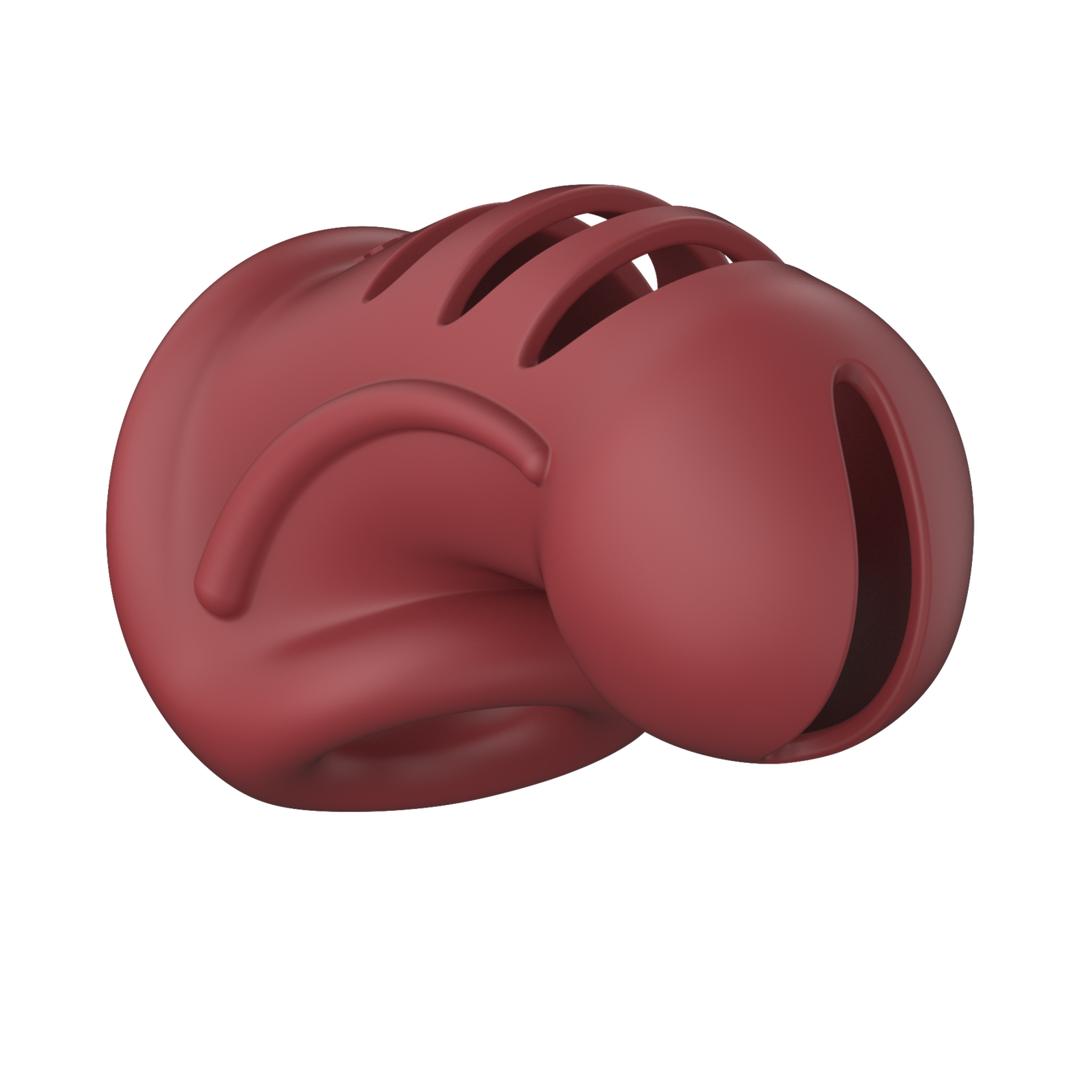 Modèle 28 - Ultra Soft Silicone Chastity Cage - Rouge