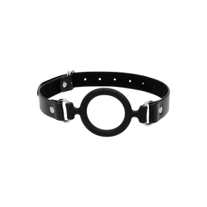 Gag en silicone avec sangles en cuir