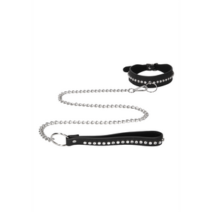 Collier Studded en Diamants avec Laisse