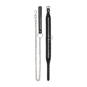 Collier Studded en Diamants avec Laisse