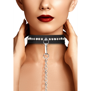 Collier Studded en Diamants avec Laisse