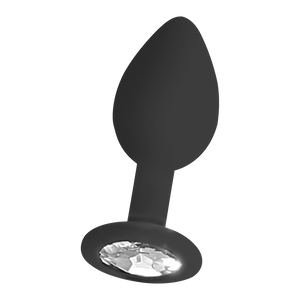 Plug anal en silicone avec bijou amovible