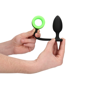 Plug anal avec cockring - Brille dans le noir