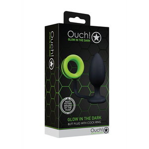 Plug anal avec cockring - Brille dans le noir