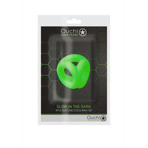 Cockring et sangle pour testicules - Brille dans le noir