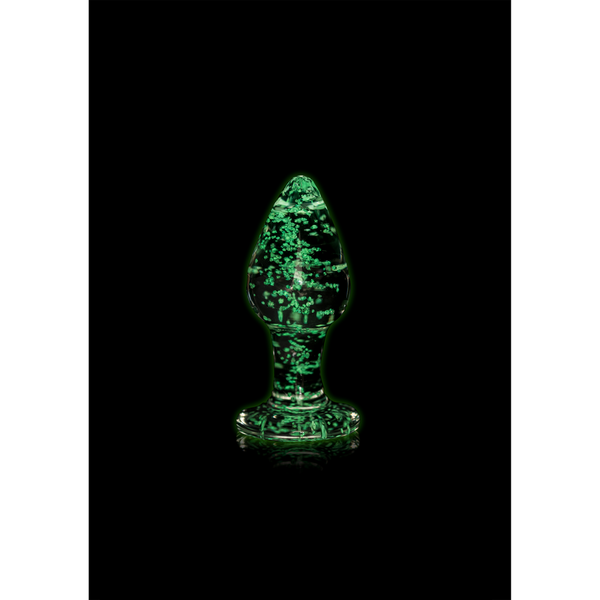 Plug anal en verre - Brille dans le noir - Moyen
