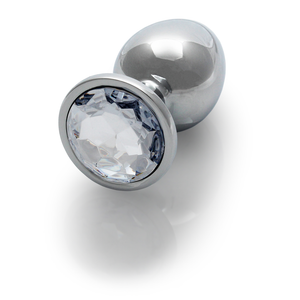 Plug anal en pierre précieuse - Moyen - Argent/Diamant