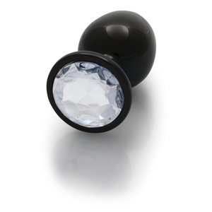 Plug anal en forme de gemme - Grand - Gunmetal/Diamond