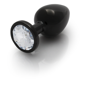 Plug anal en forme de gemme - Grand - Gunmetal/Diamond