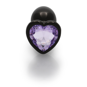 Plug anal en forme de cœur - Petit - Gunmetal/Violet Améthyste