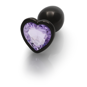 Plug anal en forme de cœur - Petit - Gunmetal/Violet Améthyste