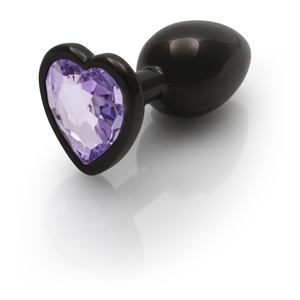 Plug anal en forme de cœur - Petit - Gunmetal/Violet Améthyste