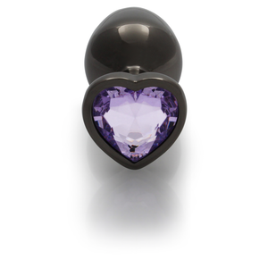 Plug anal en forme de cœur - Moyen - Gunmetal/Violet Améthyste