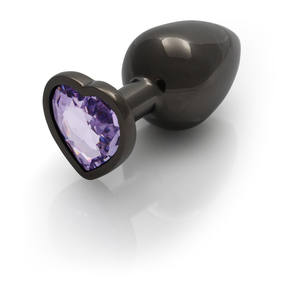 Plug anal en forme de cœur - Moyen - Gunmetal/Violet Améthyste