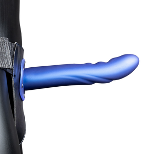 Sangle courbe creuse texturée - 8 / 20 cm - Bleu métallisé