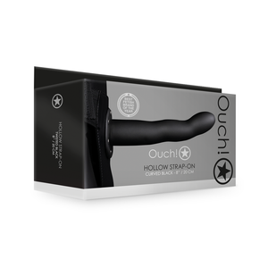Strap-On Creux Courbé - 8 / 20 cm - Noir